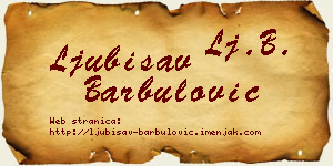 Ljubisav Barbulović vizit kartica